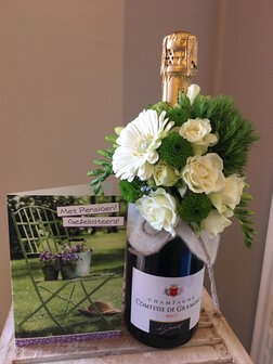 1 - Champagnefles met bloemen 