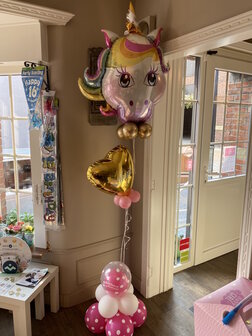 Balloncreatie set Communie Unicorn gepersonaliseerd