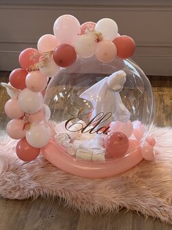 Organic ballondeco 60cm geboortecadeau met droogbloemen