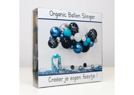 DIY Balloon Kit - Organic - Happy Birthday Navy