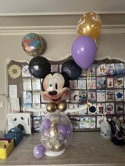 Stuffer ballon Mickey gevuld met geld