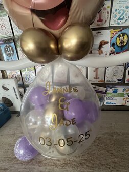 Stuffer ballon Mickey gevuld met geld