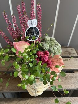 Bloemstuk vaste plant hartje riet