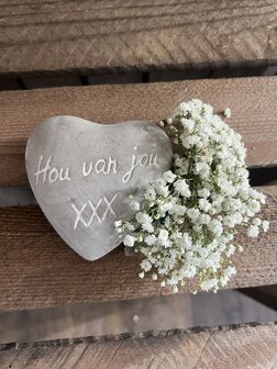 hartje steen&quot; hou van jou&quot; met gyps