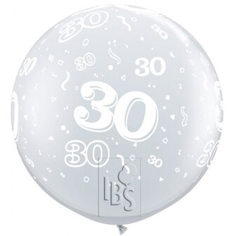 Latexballon 30 jaar - 36 inch = 90cm