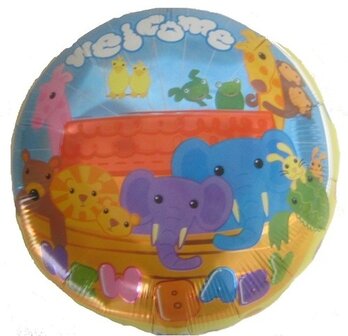 Folieballon welcome baby 18 inch = 46cm langs 1kant bedrukt