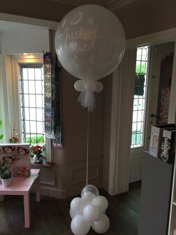 Ballondecoratie ballon huwelijk 90cm met voet