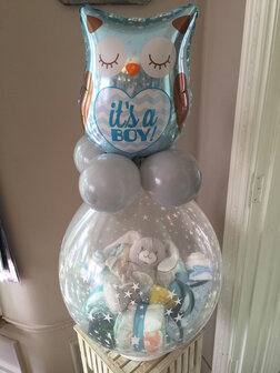 Stuffer ballon Baby met topballon in folie