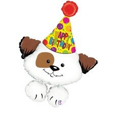 Birthday party puppy 37inch = 94cm dubbelzijdig bedrukt