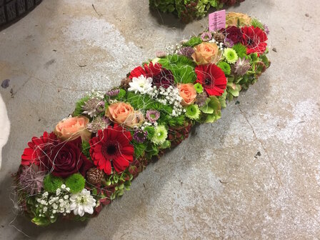 bloemstuk lang smal diverse kleuren