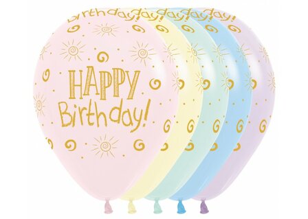 ballon 11 inch Happy Birthday met helium en high float (houdbaarheid 1 week)