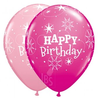 ballon 11 inch Happy Birthday met helium en high float (houdbaarheid 1 week)