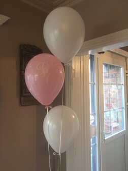 ballonstaander op voet baby girl met 3 ballonnen