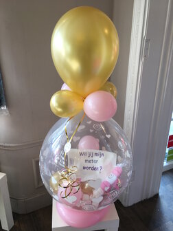 Opgevulde Ballon &quot;wil je mijn meter worden&quot;