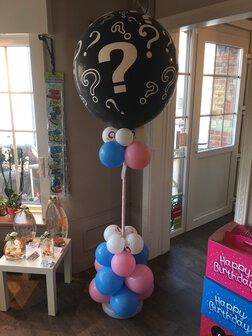 Plofballon Gender Reveal op paal