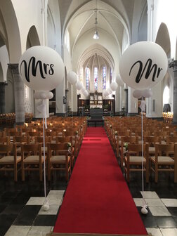 Ballondecoratie ballon huwelijk 90cm Mr of Mrs.