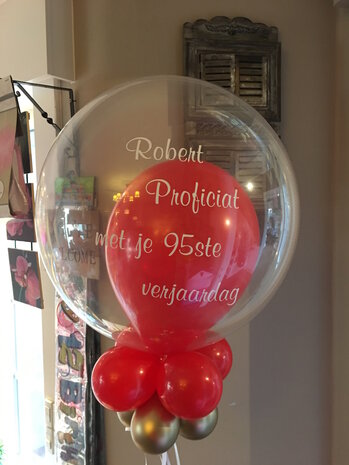 Ballonstaander double bubble gepersonaliseerd