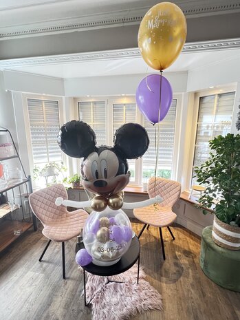 Stuffer ballon Mickey gevuld met geld