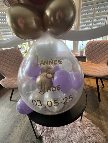 Stuffer ballon Mickey gevuld met geld