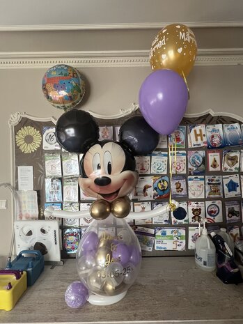 Stuffer ballon Mickey gevuld met geld