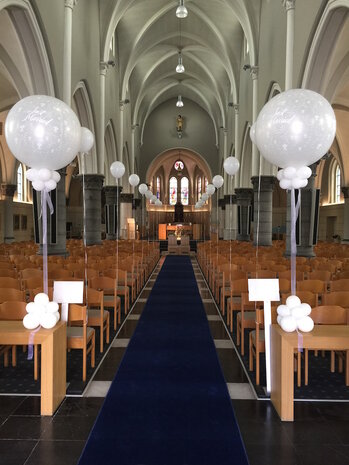 Kerkdecoratie reuzeballon just married