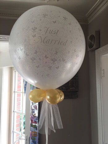 Ballondecoratie ballon huwelijk 90cm met gewichtje