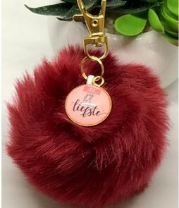 Sleutelhanger Juf Pompon