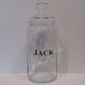 snoeppot club L met naamsticker