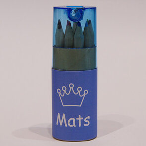 koker kleurpotloden blauw groot met wikkel