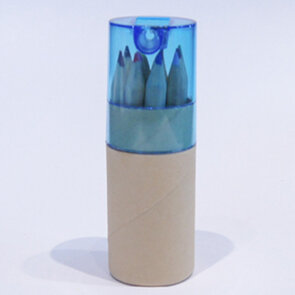 koker kleurpotloden blauw groot zonder wikkel