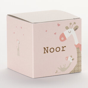 Giraf roze Kubusdoosje met wikkel