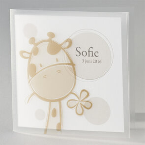 Giraf bruin geboortekaartje