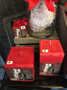 Kaars rood 130x75x75 met foto