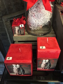 Kaars rood klein met foto