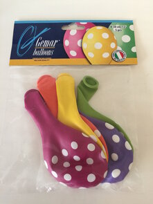 ballons "dots" zak 5 stuks