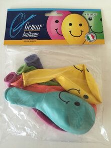 ballons "smile" zak 6 stuks