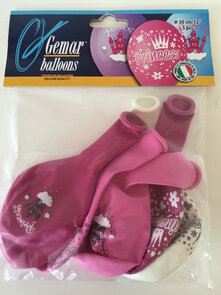 ballons "princess" zak 5 stuks