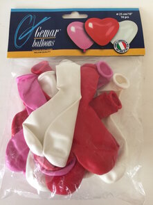 ballons "hart" zak 10 stuks