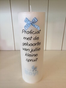 Geschenkkaars rond  23cm hoog diameter 8cm