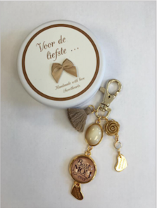 Ella Marie Sleutelhanger  Beige