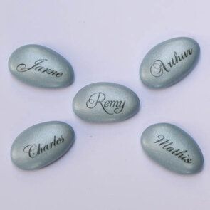 Bedrukte suikerbonen lichtblauw