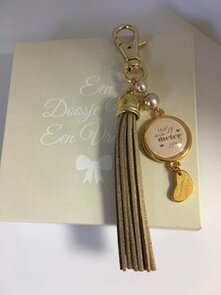 sleutelhanger flosh met tekst: wil jij mijn meter zijn?