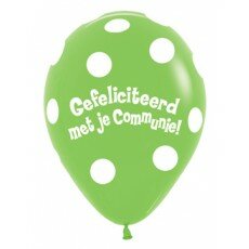 Ballon 30cm communie Polka Dots - Groen
