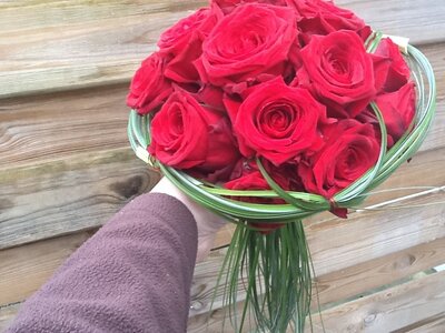 Ongebruikt Bruidsboeket rode rozen - labellefleurgifts SK-15